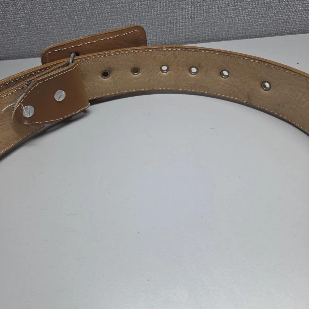 Brown Leather Western Embroidered Style Belt Bull Rodeo Toro